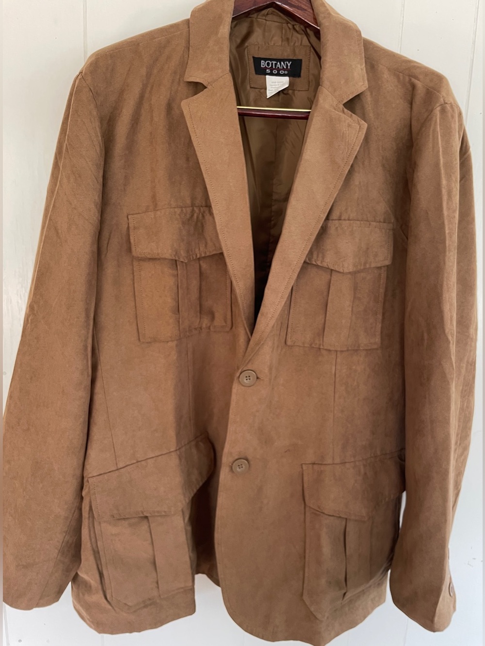 Botany Faux Suede Brown Blazer/Jacket Size-XL